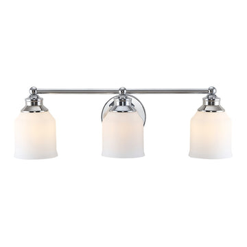 Lydia Iron/Frosted Glass Farmhouse Cottage LED Vanity Light - JONATHAN Y